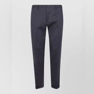 Paul Smith Navy Blue Cotton Straight Leg Tailored Chino Trousers 30"